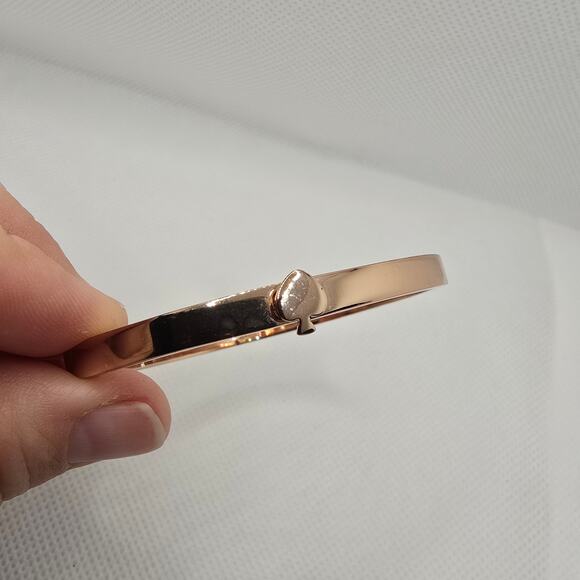 Kate Spade Rose Gold Thin Hinge Spade Bangle Bracelet - Picture 7 of 8